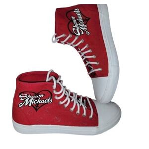 Chalk Line WWE Rare Shawn Michaels HBK  Red High Top Canvas Shoes Size 7 NWOT